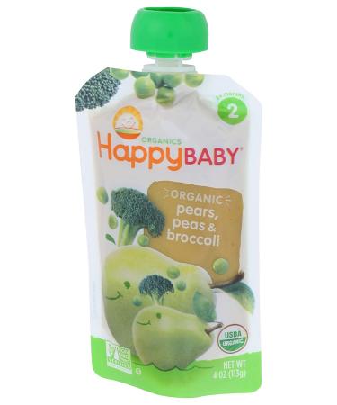 Happy Family Organics Stage 2 Organic Baby Food - Broccoli, Peas & Pear (6+ Months, 3.5 oz) - Buy Online on SooperMarket.com