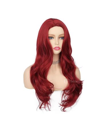 Tseses Red Long Curly Wavy Wig for Women - Cosplay & Halloween Synthetic Fiber - Buy Online on SooperMarket.com