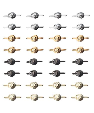 Ruwado 40 Pcs Brad Fastener with Pull Ring Small Metal Vintage Paper Fasteners Rings for Crafting Art DIY Board Drawer Project Decoration Supplies Accessories