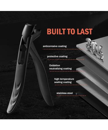 BEZOX Ergonomic Angled Head Precision Toenail Clipper for Senior Thick Nails - Large Finger Nail Clippers with Metal Nail File - Men and Women - Large Black - Buy Online on SooperMarket.com