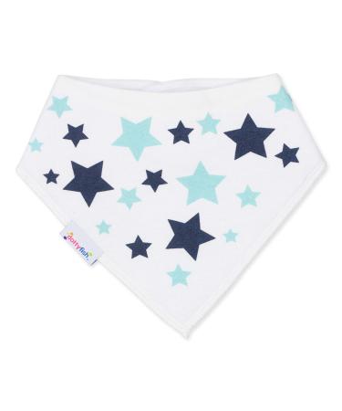 Dotty Fish Baby Bandana Bibs. Drool Bibs. Super Absorbent Teething Bibs for Girls Boys Unisex. Organic Cotton Bibs. One Size Blue Stars