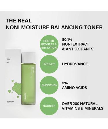 Celimax Noni Moisture Balancing Toner 150ml - Hydrating & Soothing with 80.1% Noni Extract - Anti-Aging Solution for Acne, Dark Spots, Fine Lines - Korean Skincare, Dermatologist Tested - Buy Online on SooperMarket.com