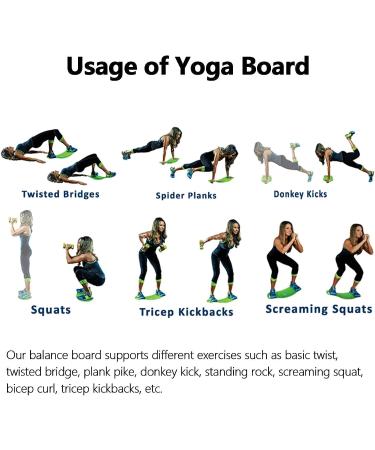 EMAIS Balance Board with Resistance Bands for Adults - Core Workout Yoga Board for Dancers & Athletes - Green - Buy Online on SooperMarket.com