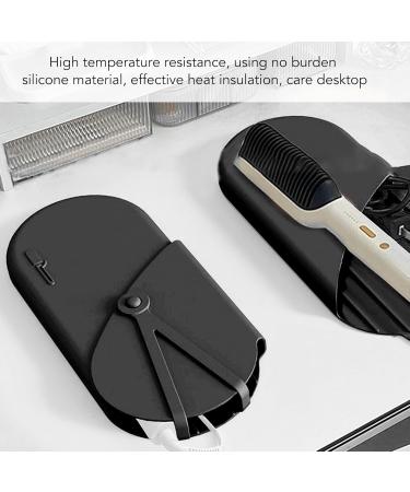 Portable Silicone Heat Resistant Mat & Pouch for Hair Styling Tools - Curling Iron & Straightener Cushion (Black) - International Shipping - Buy Online on SooperMarket.com