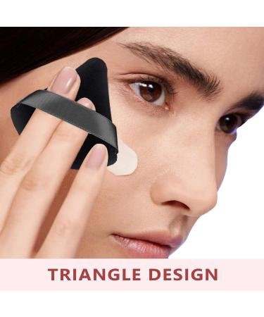 12 Pcs Powder Puff Makeup Triangle Powder Puff Soft Powder Puffs Sponge Reusable Makeup Triangle Sponges with Strap for Loose Powder Body Eyes Cosmetic Foundation Wet Dry Makeup Tool Black - Buy Online on SooperMarket.com