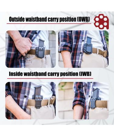 Amberide Universal Mag Carrier IWB/OWB KYDEX Magazine Holster Fit: 9mm/.40 Double Stack - 9mm/.40 Single Stack - .45ACP Double Stack - .45ACP Single Stack Black 9mm/.40 Double Stack Mag Carrier - Buy Online on SooperMarket.com