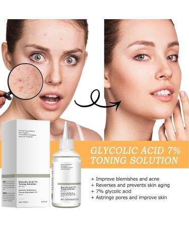 Glycolic Acid 7% Toning Solution 250ml Hydrating Toner for Face Smoothing Face Toner Facial Exfoliation for Blemishes and Acne Facial Moisturizer-Repair Damage Skin Strengthen Skin - Buy Online on SooperMarket.com