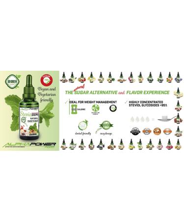 Alphapower Original Stevia Sugar Drops 100ml - Vegan GMO-Free Zero Calorie Liquid Sweetener for Baking & Beverages - Buy Online on SooperMarket.com