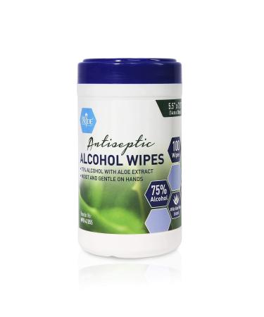 Medpride Hand Wipes With 75% Alcohol 100 Pack  Gentle Sanitizing Wet Wipes - Cleaning Sanitizer Wipes With Aloe Vera - Disposable Moisturizing Personal Wipes- 5.5'' x 7.8''