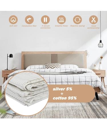 Grounding Mat For Bed Silver Conductive Earthing Mat with 180inch Grounding Wire Grounding Sheet Foldable Earthing Sheets Breathable Grounding Bed Sheet For Better Sleep 28 * 52inch - Buy Online on SooperMarket.com
