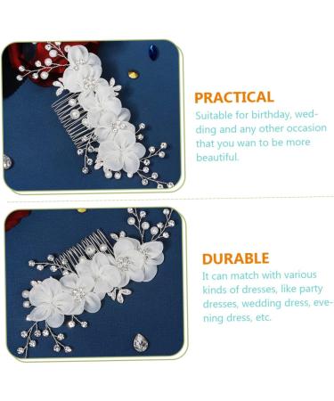 Mikinona Flower Side Hair Comb Girls Hair Accessory Rhinestone Headpiece Hair Jewels for Women Rhinestone Hair Comb Wedding Hair Comb Rhinestones Wedding Dress Bride Hair Piece - Buy Online on SooperMarket.com