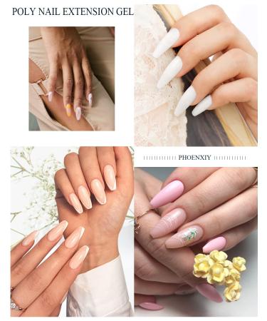 Phoenixy Poly Nail Gel Kit - 10 Colors Poly Extension Starter Set with Top Coats & Manicure Tools - Ideal Gifts for Women - Buy Online on SooperMarket.com