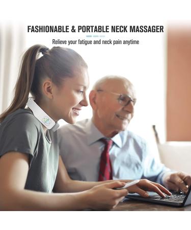 FIT KING Neck Massager with Heat & TENS Technology for Fatigue and Pain Relief - Cordless & Rechargeable Design | Remote Control & Voice Broadcast | 5 Modes 16 Intensities FT-056N - Buy Online on SooperMarket.com