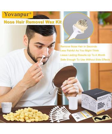 Yovanpur Nose Wax Kit: 100g Wax Beads, 20 Applicators, Mustache Protector, Easy & Painless - Buy Online on SooperMarket.com