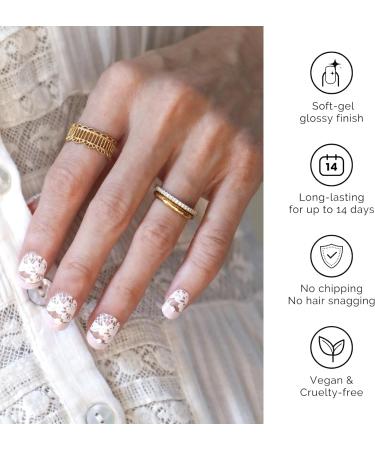 NAILOG Semi Cured Gel Nail Strips 34 pcs Salon-Quality Gel Nail Stickers Long Lasting Nail Wraps for Women with Soft Gel Finish (Yes I Do) - Buy Online on SooperMarket.com