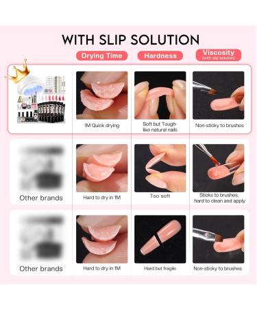 Morovan Poly Gel Nail Kit with 48W LED Lamp - 8 Pcs 0.5oz Poly Gel Set for Nail Extension - 33 Piece Nail Art Supplies - Buy Online on SooperMarket.com
