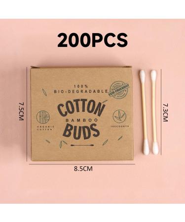 Buy 2 Boxes of 200 Eco-Friendly Bamboo Cotton Swabs - Biodegradable Plastic Free & Portable - Buy Online on SooperMarket.com