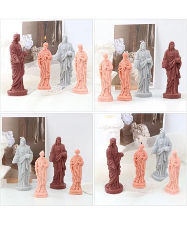 NUOBESTY 5pcs DIY Mold for Candle Votive Candles Scented DIY Supplies Jesus Craft Mold Molds for Candle Making Flower Stickers Jesus Candle Molds Hand Mold White Suite 3D Soap Silica Gel Whitex5pcs 13.5x5cmx5pcs - Buy Online on SooperMarket.com
