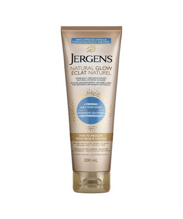Jergens Natural Glow +Firming Daily Moisturizer & Gradual Sunless Self Tanning Body Lotion for Dry Skin Fair to Medium Shade (200 mL) Fair to Medium Firming