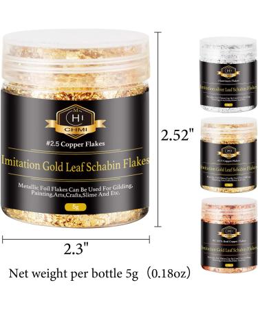 CHMI Gold Foil Flakes for Resin - 15g | Metallic Leaf for Jewelry, Nails, Painting, Crafts | Multicolor Gold, Silver, Copper Flakes - Buy Online on SooperMarket.com