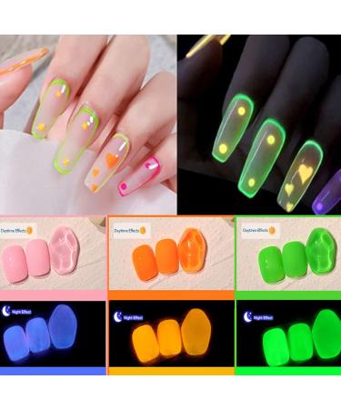 23pcs Glow in the Dark Gel Nail Polish Set with Base, Glossy & Matte Top Coat - Neon Mint, Red, White, Black DIY Gel Kit - Christmas Gift - Buy Online on SooperMarket.com