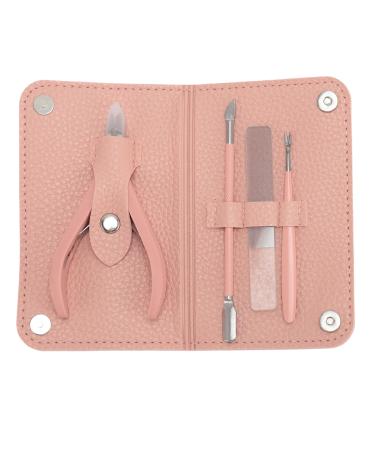 Nail Clipper Set Stainless Steel Multifunctional Portable Manicure Tool Set for Home Shop Travel (Pink)