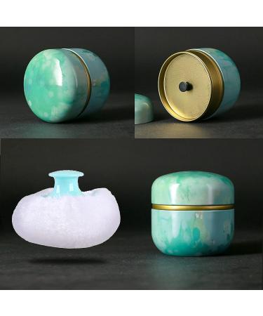Topwon Talc-Free Body Powder Container with Puff- Green | Dusting Loose Powder Case for Baby and Women | Home and Travel Friendly - Buy Online on SooperMarket.com