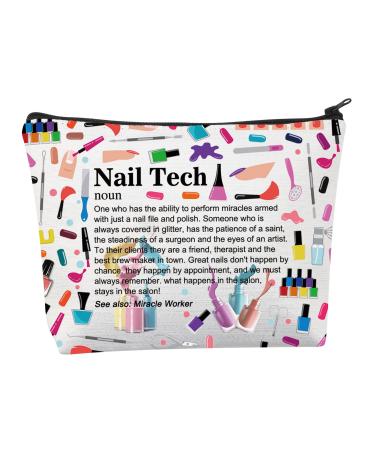 BNQL Nail Tech Makeup Cosmetic Bag Nail Tech Gifts for Women Girls Nail Technician Gifts Nail Artist Gift for Nail Manicurist (nail tech cosmetic bag)