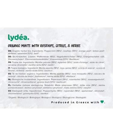 Lydea Organic Mints Rosehips Citrus & Herbs - Loose Leaf Herbal Tea for Relaxation and Stress Relief Naturally Caffeine-free 150g Sachet - Buy Online on SooperMarket.com