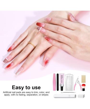 Dranng Gel Extension Nail Kit - Artificial Extension Nail Set With Tips For Girls Gel Nail Extension Fake Nails Kit Portable Gel Nail Extension Set Transparent Tips Nails Set For - Buy Online on SooperMarket.com