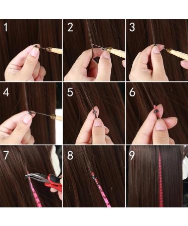Red Striped Synthetic Feather Hair Extension Stick - 16 inch | Prinfantasy BZ239 - Buy Online on SooperMarket.com
