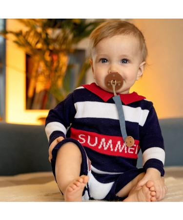 Socub 3 Pack Fabric Pacifier Clips for Baby Boys and Girls - BPA Free, Perfect Gift for Baby Shower or Birthday - Sage/Clay/Mustard - Buy Online on SooperMarket.com