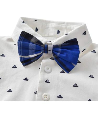 Famuka Baby Boy 3 Piece Formal Outfit Suit | Bows Waistcoat Gentleman Tuxedo Navy | 2-9 Months - Buy Online on SooperMarket.com