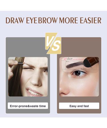 Eyebrow Stamp Stencil Kit with 10 Style Stencils - Waterproof Long Lasting Brow Makeup Definer in Black - Buy Online on SooperMarket.com