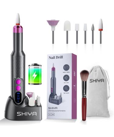 Cordless Electric Nail Drill, Portable Rechargeable Electric Nail Drill Machine for Acrylic Gel Nail and Nature Nail, Women Manicure Pedicure Polishing Gray