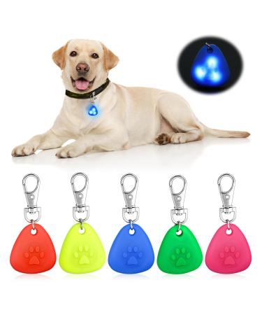 5 pieces dogs made of silicone LED light light trailer keychain 3 modis flashing light dog waterproof security pet lights for cats and walks with the dog
