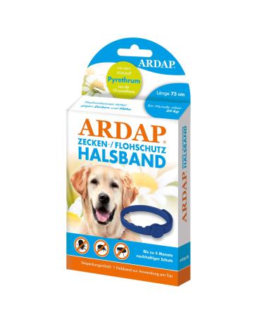 ARDAP Teck & flea protection collar for dogs over 25kg - up to 4 months of sustainable long -term protection - natural active ingredient against ticks & fleas dogs from 25kg length 75 cm
