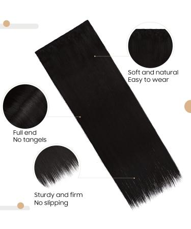 S-noilite Clip In Extensions | Dark Black 76cm Half Wig & Hair Compression - Smooth 3/4 Wig - Buy Online on SooperMarket.com