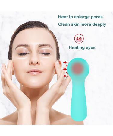 Silicone Electric Facial Cleansing Brush | Waterproof Heated Sonic | 4 Modes for Deep Cleaning & Exfoliating | Blackhead Removal | Mother's Day Gift | Green - Medium - Buy Online on SooperMarket.com