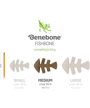 Benebone Fishbone Dog Chew Toy | Made in USA | Brown Medium Toy for Aggressive Chewers - Buy Online on SooperMarket.com