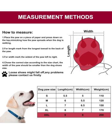 NeuWook Dog Boots 4 Pcs Waterproof Anti-Slip Breathable Dog Shoes with Two Adjustable Fastener Straps Easy to Wear Dog Sneakers Comfortable Soft Soled for Small Medium Large Dogs (Red XXL) XXL Red - Buy Online on SooperMarket.com