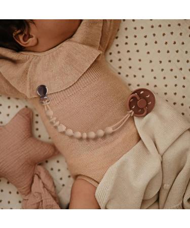 Silicone Dummy Clip Set for Teething Baby - Beige Oatmeal, Pastel Blue & Glacier Grey | Binky Holder for Boys and Girls - Flexible Soother Chain - Unisex Newborn Dummies - 1-Piece Design - Buy Online on SooperMarket.com