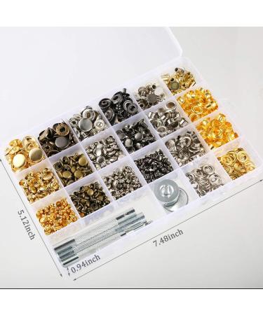 Caydo 400 Set Snap Fasteners Kit for Leather Rivets, Eyelets, Grommets, Snap Buttons - Ideal for Leather Jackets, Jeans - Includes Fixing Tools - Buy Online on SooperMarket.com