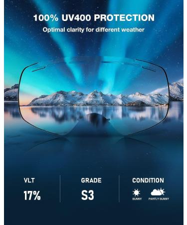 ZIONOR X10 Ski Snowboard Goggles - OTG Anti-fog UV Protection | VLT 17% Black Frame Black Lens - Buy Online on SooperMarket.com