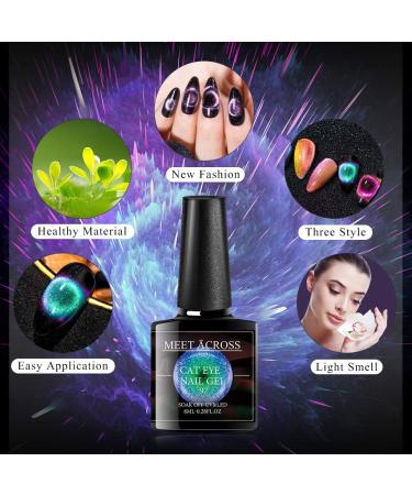 Cat Eye Gel Nail Polish Set Soak Off UV LED Light Starry Sky Effect Magic Gel Nail Polish Kit Manicure Nail Art Gift Kit 6 Colors Free Magnet Stick Galaxy - Buy Online on SooperMarket.com