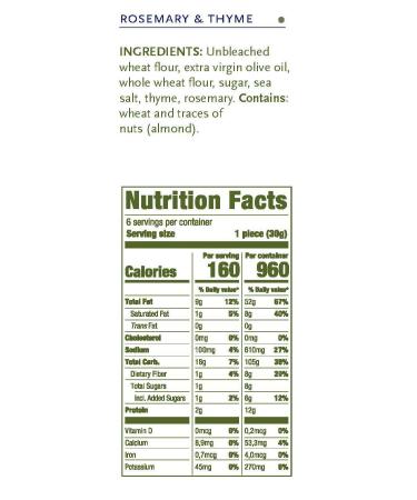 Ines Rosales Rosemary and Thyme Olive Savory Oil Tortas 6.34 oz - Fine Mediterranean Crisps Pack of 6 - 180g - Buy Online on SooperMarket.com