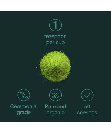 Certified Organic Ceremonial Grade Matcha Green Tea Powder - 50g Gift Tin | Vegan | 100% Pure Stone Ground Leaves | Soil Association Certified | 50 Servings - Buy Online on SooperMarket.com