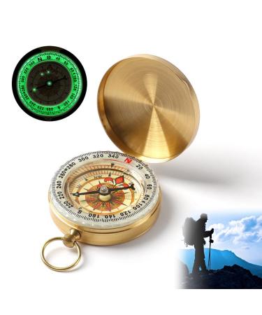 Compass children portable compass pocket compass waterproof pocket compass made of brass with fluorescence and navigation tools for outdoor activities such as camping also hike type 1