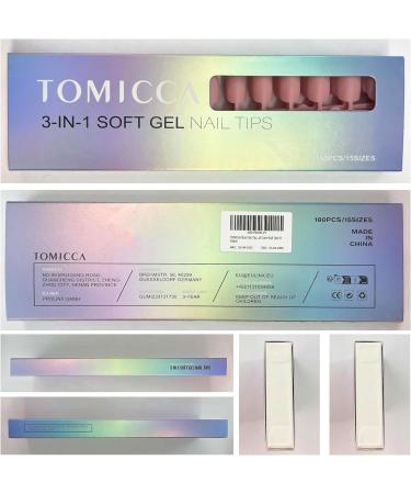 TOMICCA 180PCS Short Square Soft Gel Nails Tips - Matte Finish, 3 in 1 Base Coat, Pre-colored Press On Nail Tips for Nail Art Extensions - Pink - Buy Online on SooperMarket.com