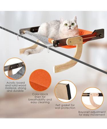 DESCHIGH Cat Window Perch - Large Cat Hammock Seat with Wood & Acrylic Frame for Windowsill - Adjustable Bed for Indoor Cats - Buy Online on SooperMarket.com